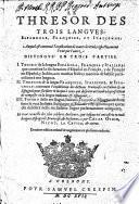 Le thrésor des trois langues