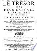 Le tresor des deux langues espagnolle et françoise de Cesar Oudin