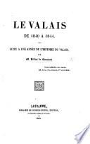 Le Valais de 1840 à 1844