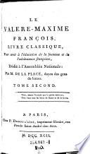 Le Valere-Maxime francois livre classique. Pour servir a l'education de la jeunesse