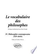 Le vocabulaire des philosophes