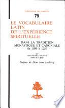 Le vocabulaire latin de l'expérience spirituelle