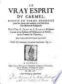 Le vray esprit du Carmel