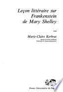 Leçon littéraire sur Frankenstein de Mary Shelley