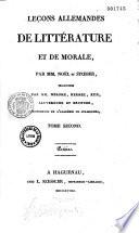 Leçons allemandes de littérature et de morale