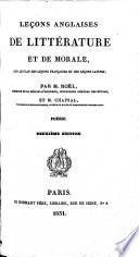 Leçons anglaises de littérature et de morale, sur le plan des leçons françaises et des leçons latines