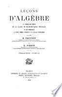 Leçons d'algèbre ...