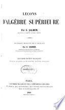 Leçons d'algèbre supérieure