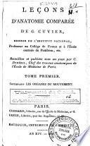 Leçons d'anatomie comparée