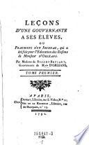 Leçons d'une gouvernante a ses éléves