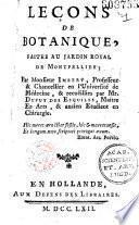 Leçons de botanique faites au jardin royal de Montpellier par Monsieur Imbert ... & recueillies par Mr Dupuy des Esquiles... [pseud. de Antoine Gouan P. E., Grassous et P. Cusson]...