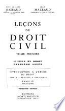 Leçons de droit civil
