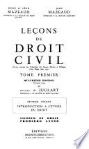 Leçons de droit civil: v. 3. Personnes: famille, mariage, filiation, incapacités, divorce et séparation de corps