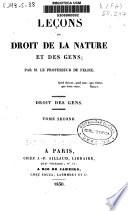 Leçons de droit de la nature et des gens