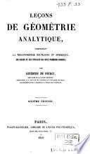 Leçons de géométrie analytique comprenant la trigonométrie rectiligne et sphérique, les lignes et les surfaces des deux premiers ordres