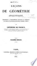 Leçons de géométrie analytique