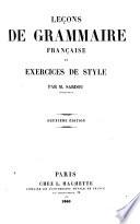 Leçons de grammaire française et exercices de style