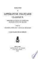 Leçons de littérature française classique