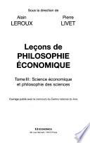 Leçons de philosophie économique