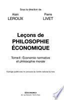 Leçons de philosophie économique