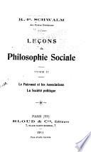 Leçons de philosophie sociale