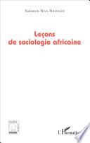 Leçons de sociologie africaine