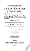 Leçons français de littérature et de morale