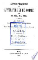 Leçons françaises de littérature et de morale