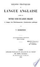 Leçons pratiques de langue anglaise