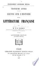 Leçons sur l'histoire de la littérature française
