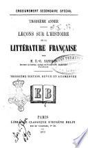 Leçons sur l'histoire de la littéraure française