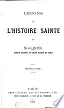 Lecons sur l'histoire sainte