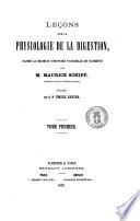 Lecons sur la physiologie de la digestion faites au Museum d'histoire naturelle de Florence Maurice Schiff