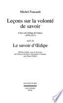 Leçons sur la volonté de savoir