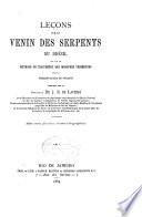 Leçons sur le venin des serpents du Brésil et sur la méthode de traitement des morsures venimeuses par le permanganate de potasse