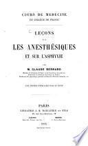 Leçons sur les anesthésiques et sur l'asphyxie