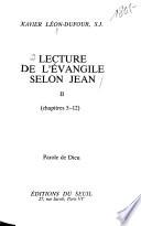 Lecture de l'Evangile selon Jean