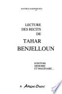 Lecture des récits de Tahar Benjelloun