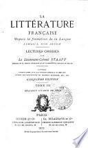 Lectures choisies de littérature française depuis la formation de la langue jusqu'à la Révolution