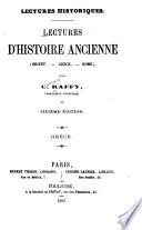 Lectures d'histoire ancienne (Orient, Grèce, Rome).