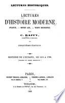 Lectures d'histoire moderne (France, moyen âge, temps modernes)