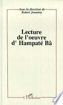 Lectures de l'œuvre d'Hampaté Bâ