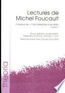 Lectures de Michel Foucault. Volume 1