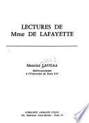 Lectures de Mme de Lafayette