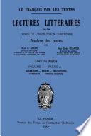 Lectures littéraires - Volume 1 - Livre du Maître (Partie A)
