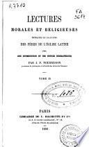 Lectures morales et religieuses extraites et traduites des Pères de l'Eglise Latine