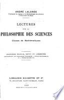Lectures sur la philosophie des sciences
