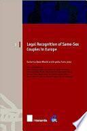 Legal Recognition of Same-sex Couples in Europe