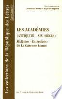 Les académies (antiquité - XIXe siècle)