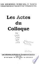 Les actes du Colloque